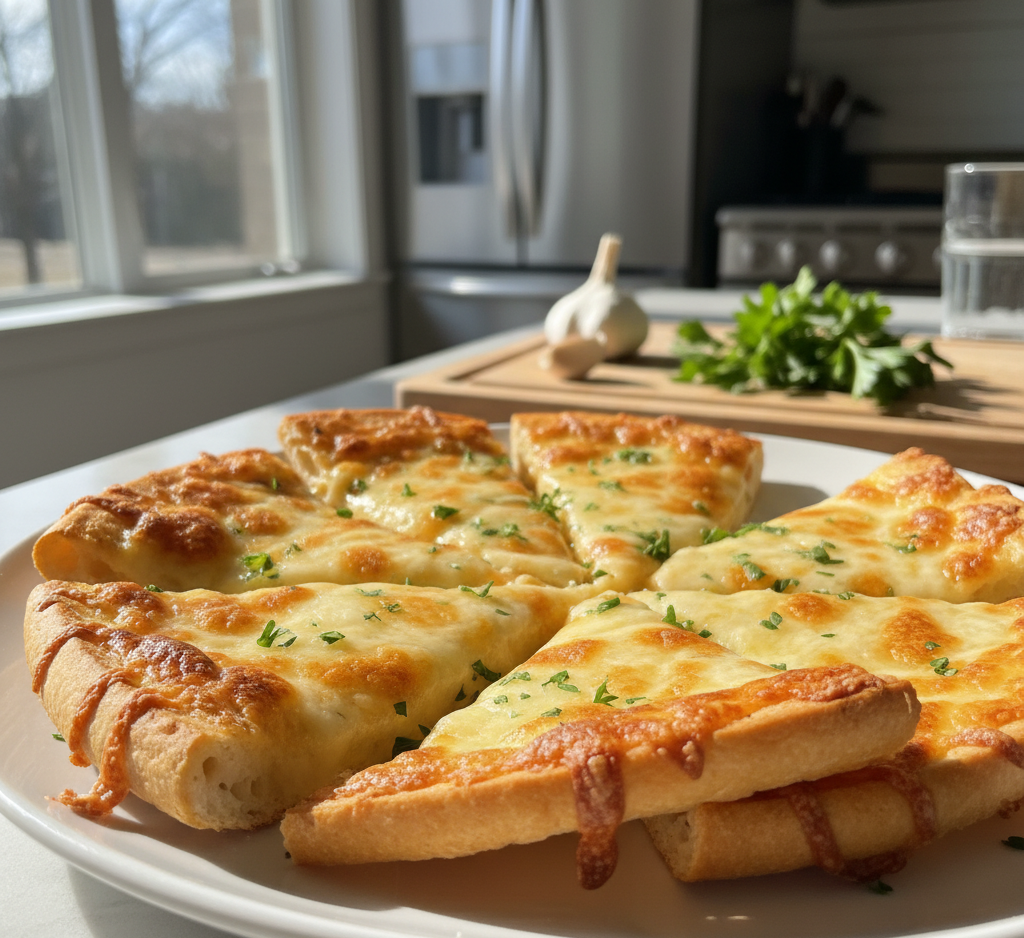 Air Fryer Cheesy Tortilla Garlic Bread – Crispy, Cheesy, and Ready in Minutes