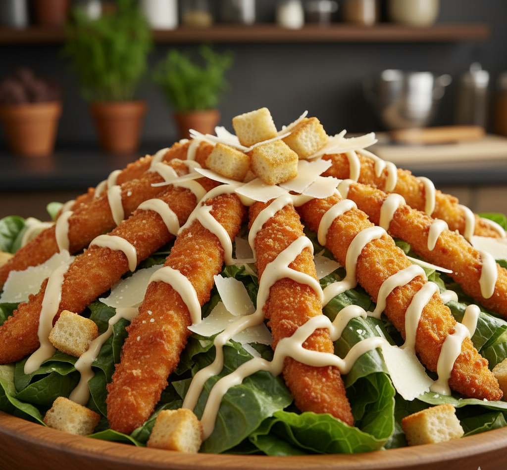 EXTRA Crispy Chicken Caesar Salad – The Ultimate Crunchy Caesar Upgrade