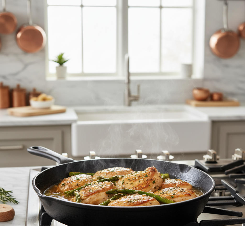 Easy Keto Recipe: Garlic Butter Chicken with Asparagus