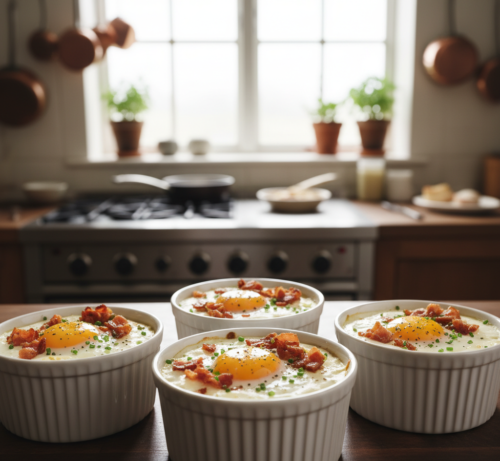 Oeufs Cocotte Façon Carbonara – The Ultimate Creamy Baked Egg Recipe