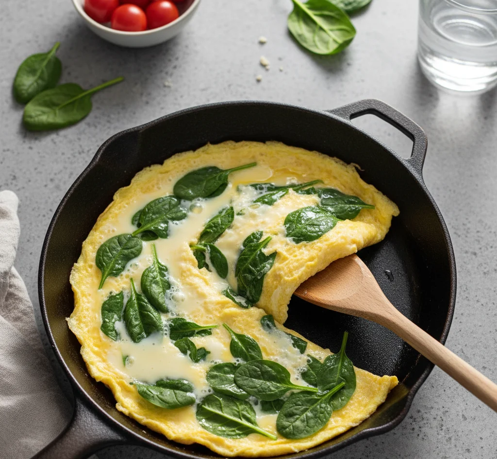 Fluffy Spinach Omelette: The Perfect Quick Dinner Recipe